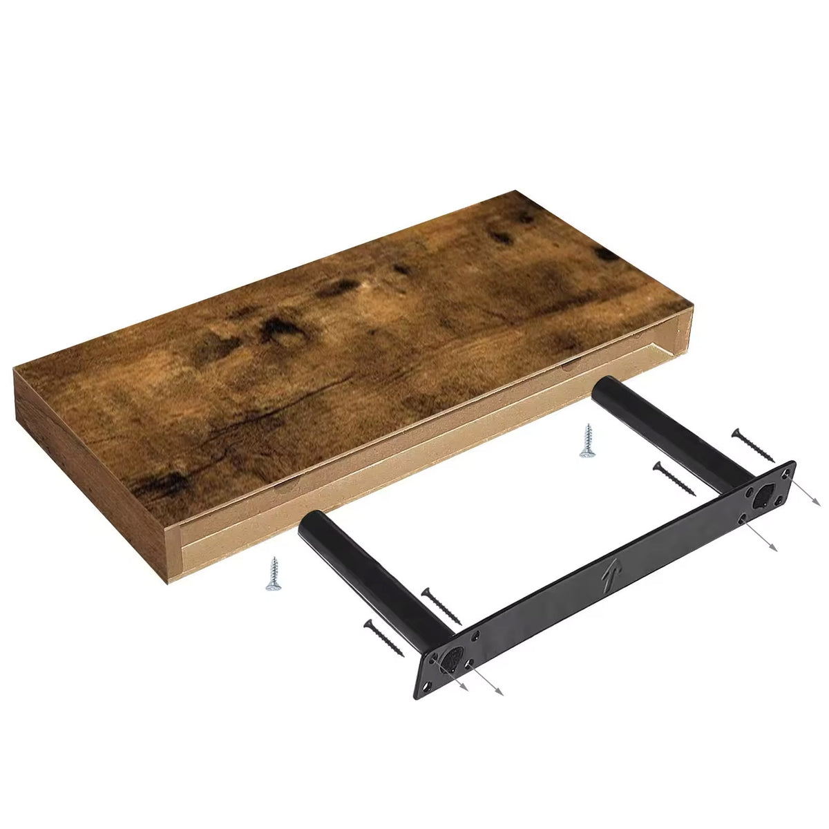 IvoQ Zwevende Wandplanken Set Hout 3 stuks-IvoQ
