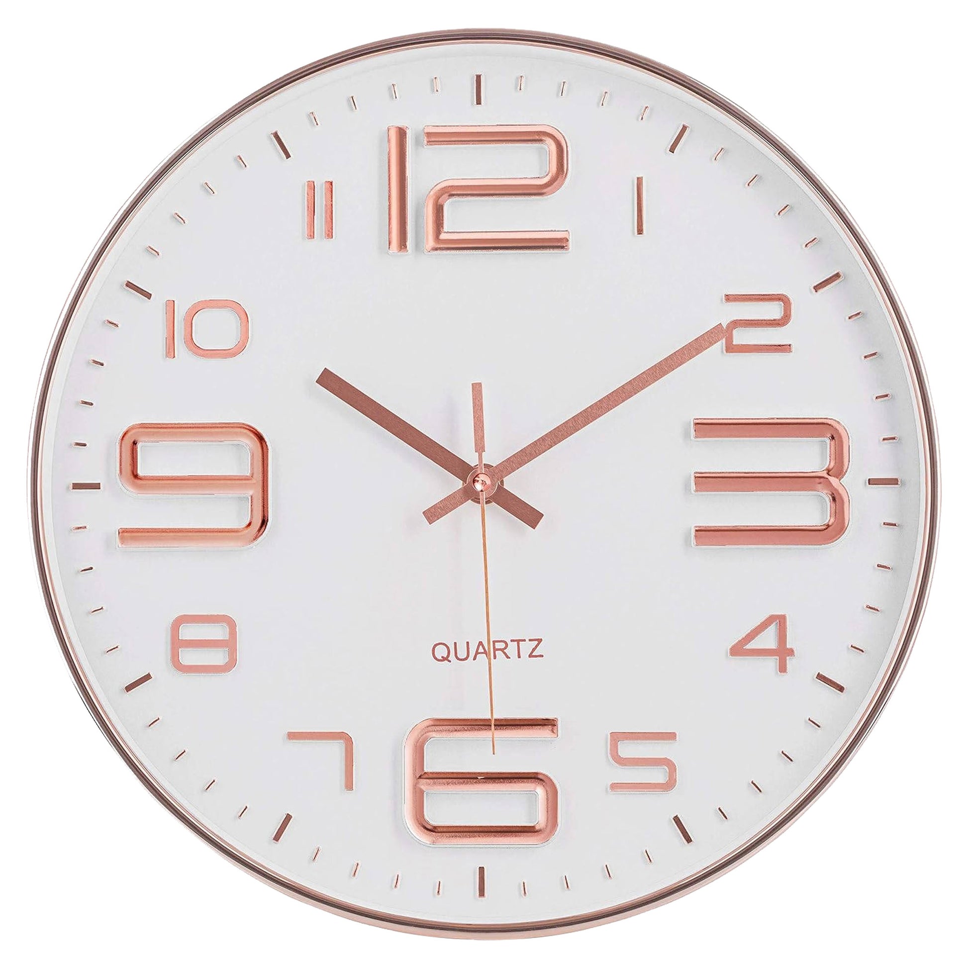 IvoQ Stijlvolle Wandklok Wit/Koper Ø30 cm-IvoQ