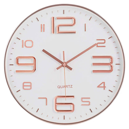 IvoQ Stijlvolle Wandklok Wit/Koper Ø30 cm-IvoQ