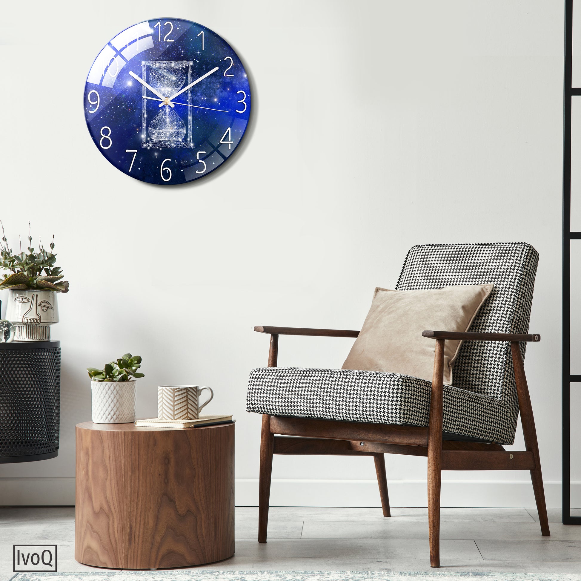 IvoQ Stille Wandklok Blauw Design Ø 30 cm-IvoQ
