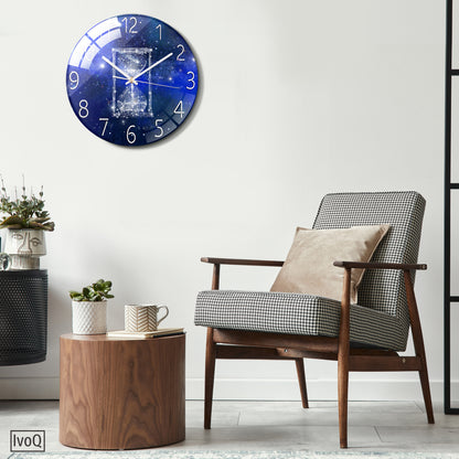 IvoQ Stille Wandklok Blauw Design Ø 30 cm-IvoQ