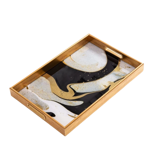 IvoQ Tray Gold & Schwarz
