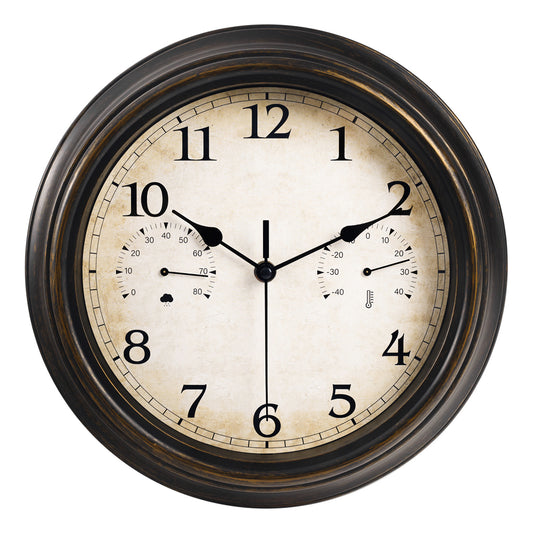 IvoQ Wandklok Waterdicht met Thermometer & Hygrometer-IvoQ