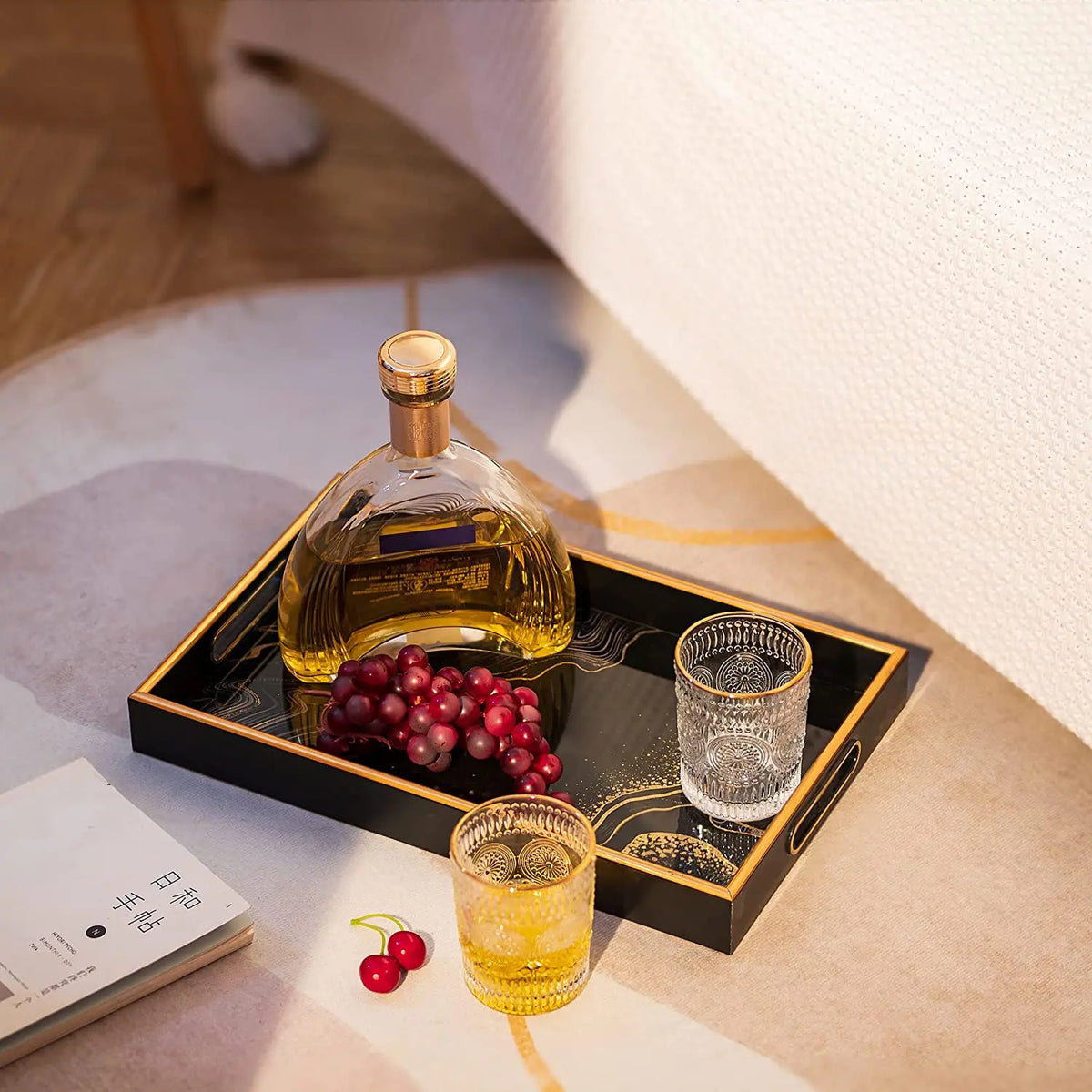 IvoQ Luxe Dienblad Zwart Goud 45x30 cm-IvoQ