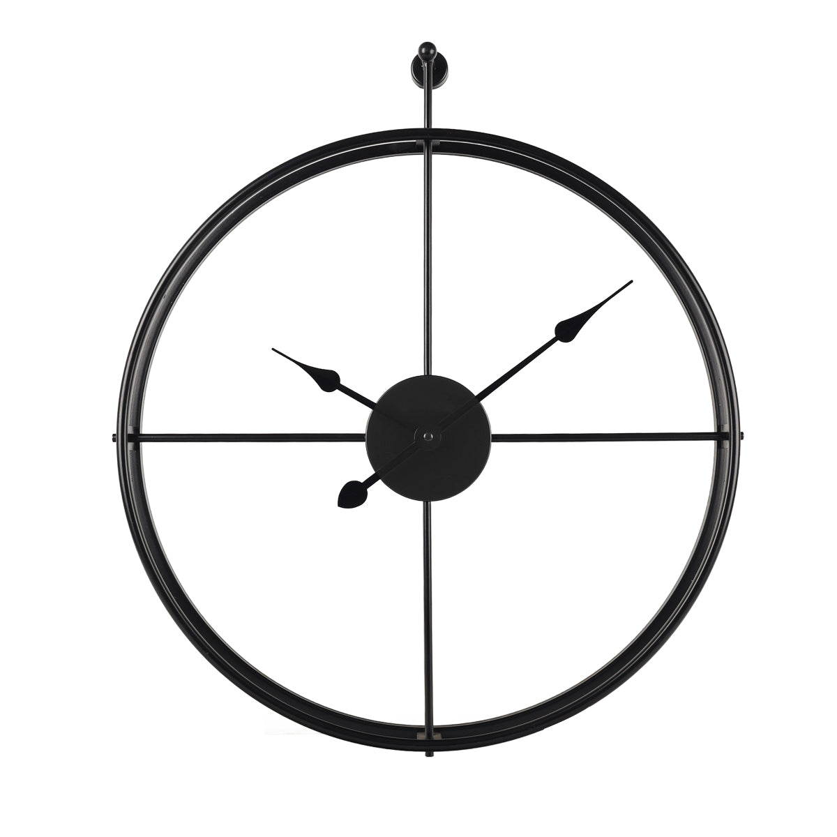 IvoQ Wandklok Zwart Industrieel Metaal 60 cm-IvoQ