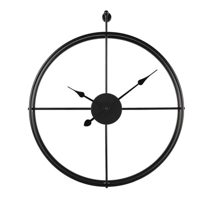 IvoQ Wandklok Zwart Industrieel Metaal 60 cm-IvoQ