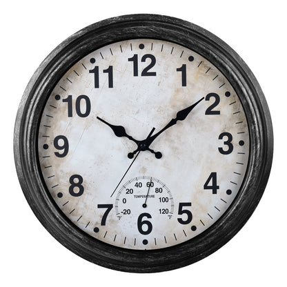IvoQ Wandklok Waterdicht Vintage Met Thermometer 40 cm-IvoQ