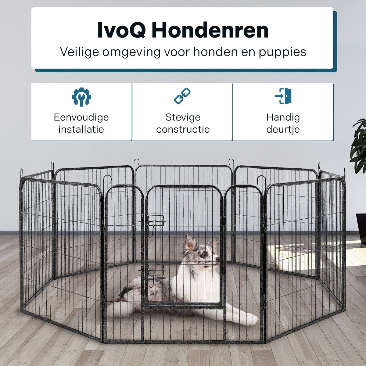 IvoQ Puppyren 8 Panelen 80 cm Hoog-IvoQ