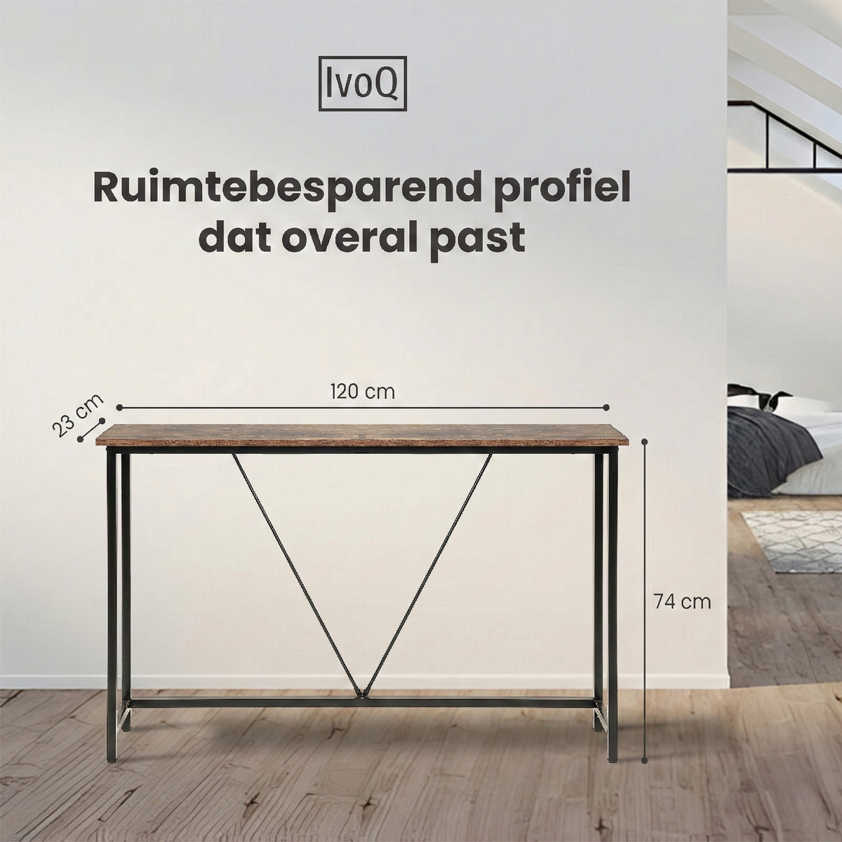 IvoQ Industrie-Beistelltisch (2er-Set) Braun