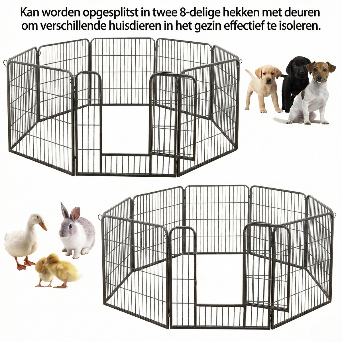 IvoQ XXL Welpengehege mit 16 Paneelen (80x80 cm)