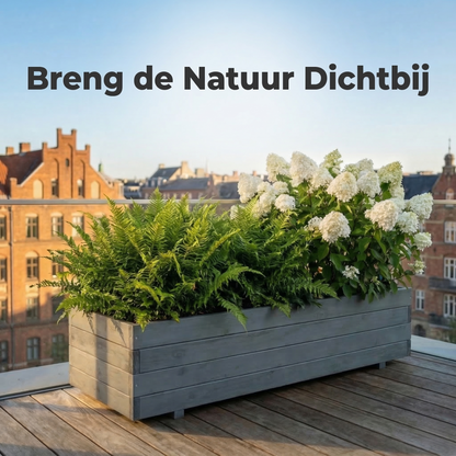 IvoQ Houten Plantenbak Grijs - FSC Hout - 120x40x32 cm