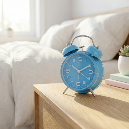IvoQ Wecker Retro Blau Leise