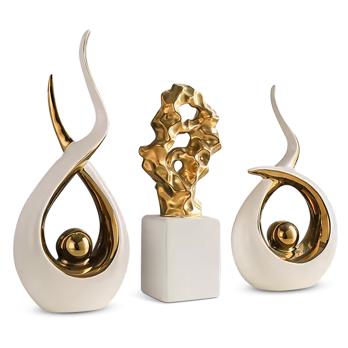 IvoQ Keramische Beelden Set Modern Luxe-IvoQ