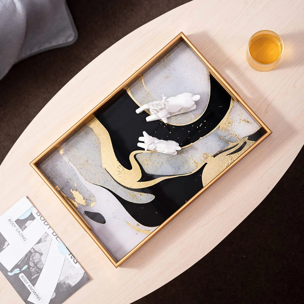 IvoQ Tray Gold & Schwarz