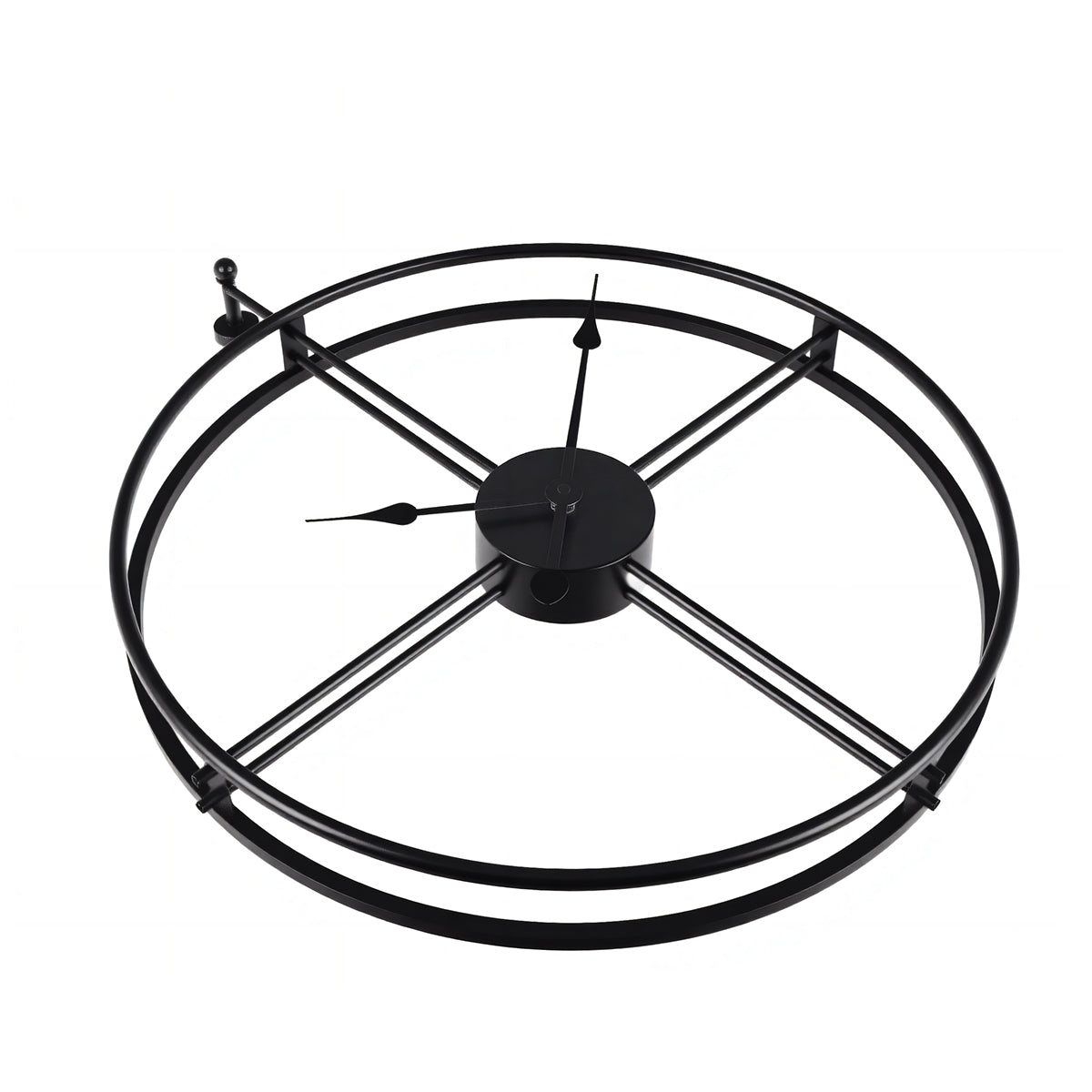 IvoQ Wandklok Zwart Industrieel Metaal 60 cm-IvoQ