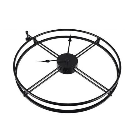 IvoQ Wandklok Zwart Industrieel Metaal 60 cm-IvoQ