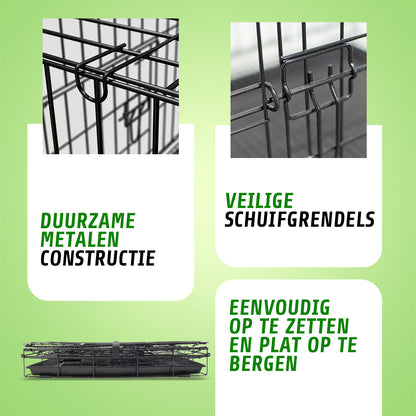 IvoQ Hondenbench M – Zwart – 75.5×47×54.5 cm-IvoQ
