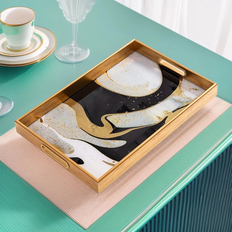 IvoQ Tray Gold & Schwarz