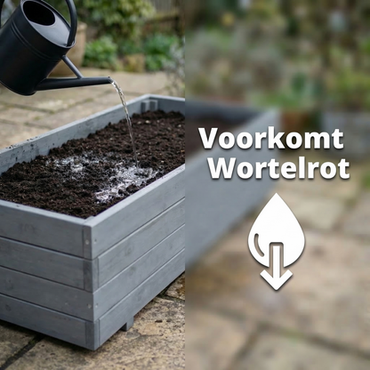 IvoQ Houten Plantenbak Grijs - FSC Hout - 120x40x32 cm