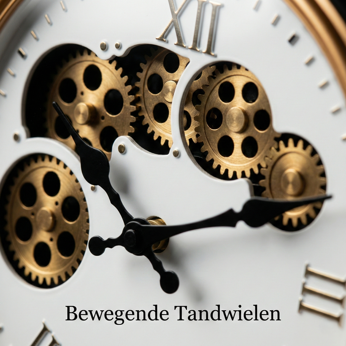 IvoQ Industrielle Wanduhr mit beweglichen Zahnrädern Ø 30 cm