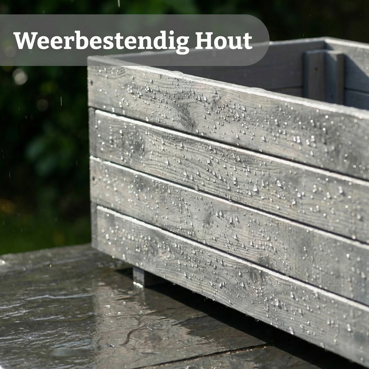 IvoQ Houten Plantenbak Grijs - FSC Hout - 120x40x32 cm