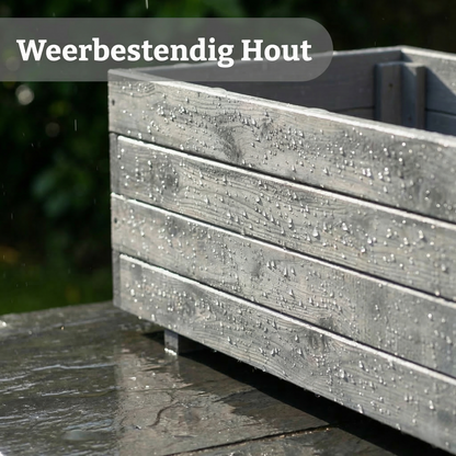 IvoQ Houten Plantenbak Grijs - FSC Hout - 120x40x32 cm