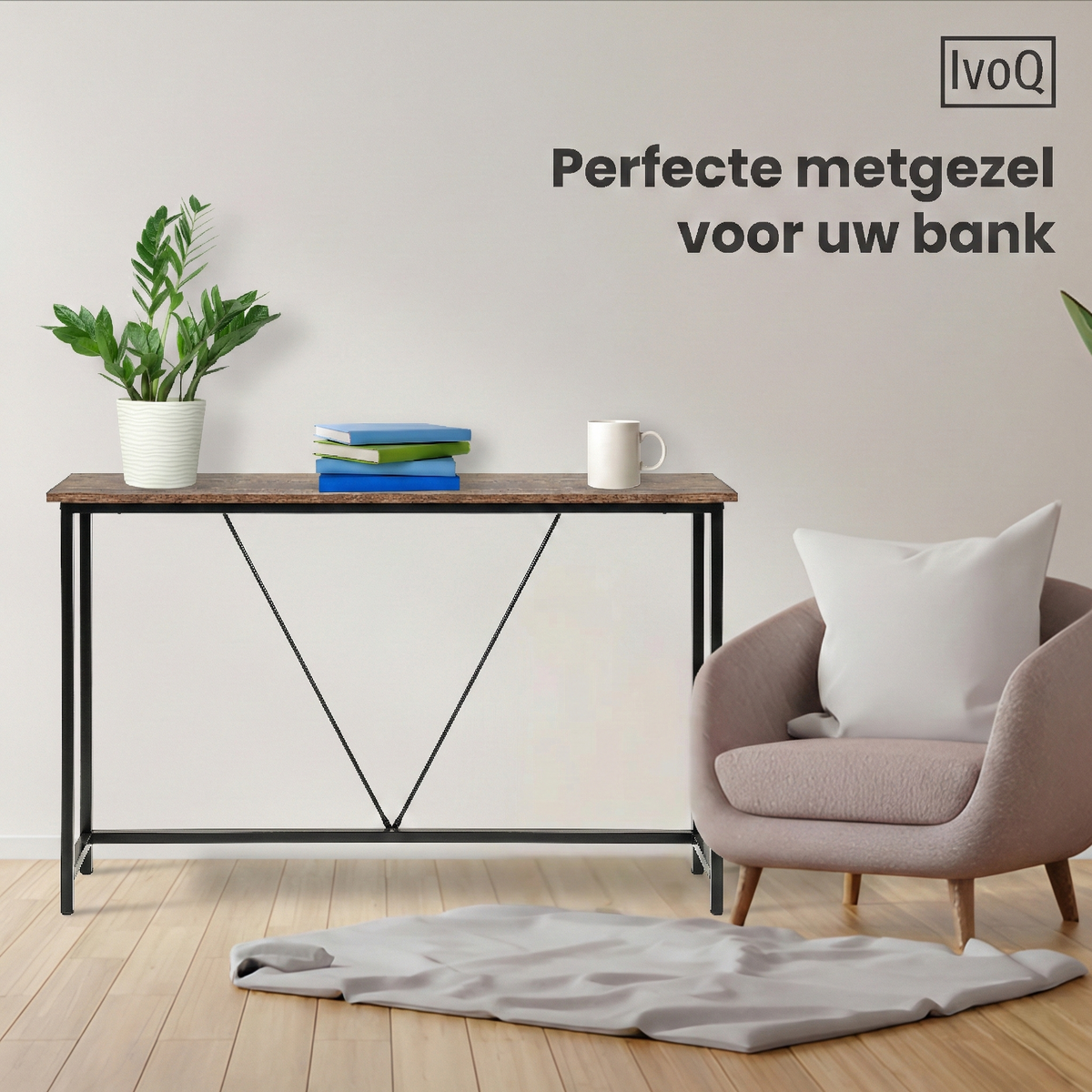 IvoQ Industrie-Beistelltisch (2er-Set) Braun