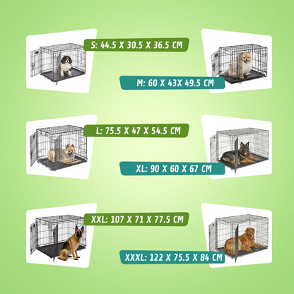IvoQ Hondenbench XXL – Zwart – 122×75×84 cm-IvoQ