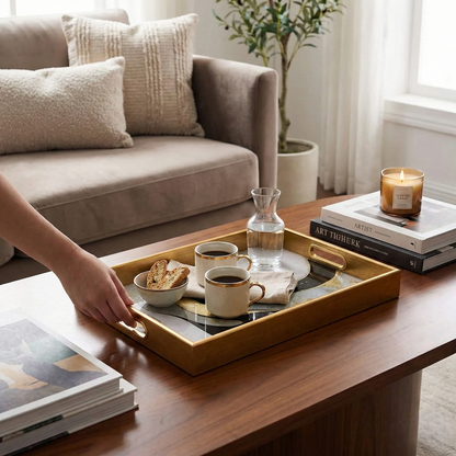 IvoQ Tray Gold & Schwarz