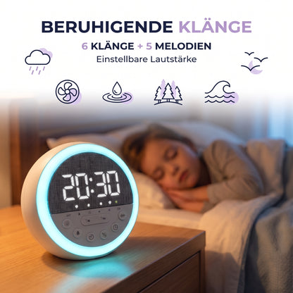 IvoQ Schlaftrainer Kinder - Kinderwecker - Nachtlicht - White Noise
