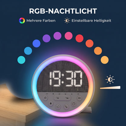 IvoQ Schlaftrainer Kinder - Kinderwecker - Nachtlicht - White Noise