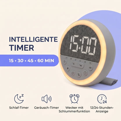 IvoQ Schlaftrainer Kinder - Kinderwecker - Nachtlicht - White Noise