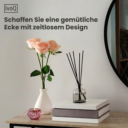 IvoQ Industrie-Beistelltisch - Konsolentisch Holz & Metall - Schmaler Flurtisch - Eichenoptik/Schwarz - 120x23x74 cm