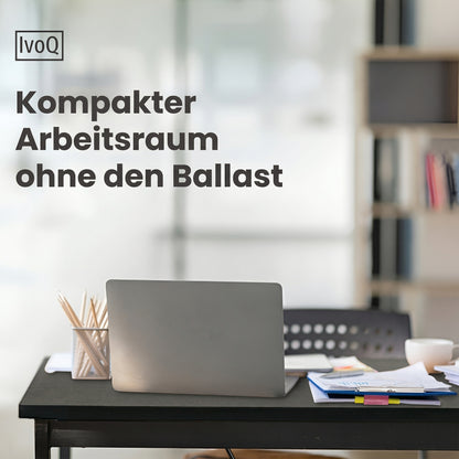 IvoQ Sidetables - 2er-Set - Schwarz - Schmale industrielle Konsolentische - 120x23 cm - Flurtische