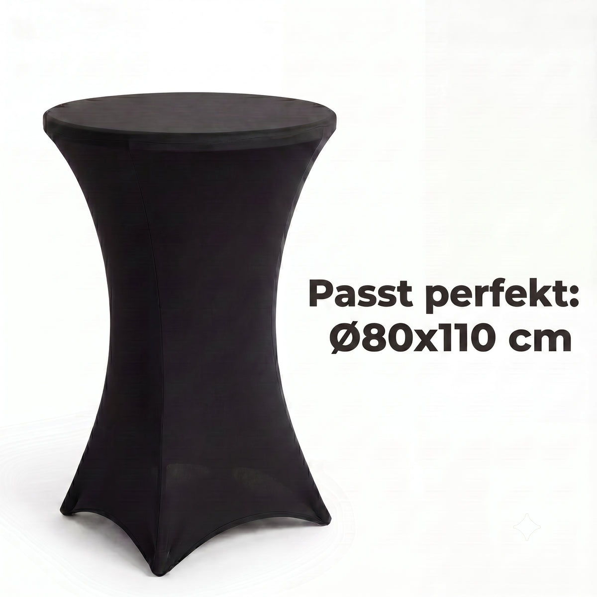 IvoQ Luxus-Stehtischhusse Schwarz - Stretch-Stehtischhusse - Ø 80x110 cm - Extra dick (180 g/m²) - Knitterfrei & Waschbar