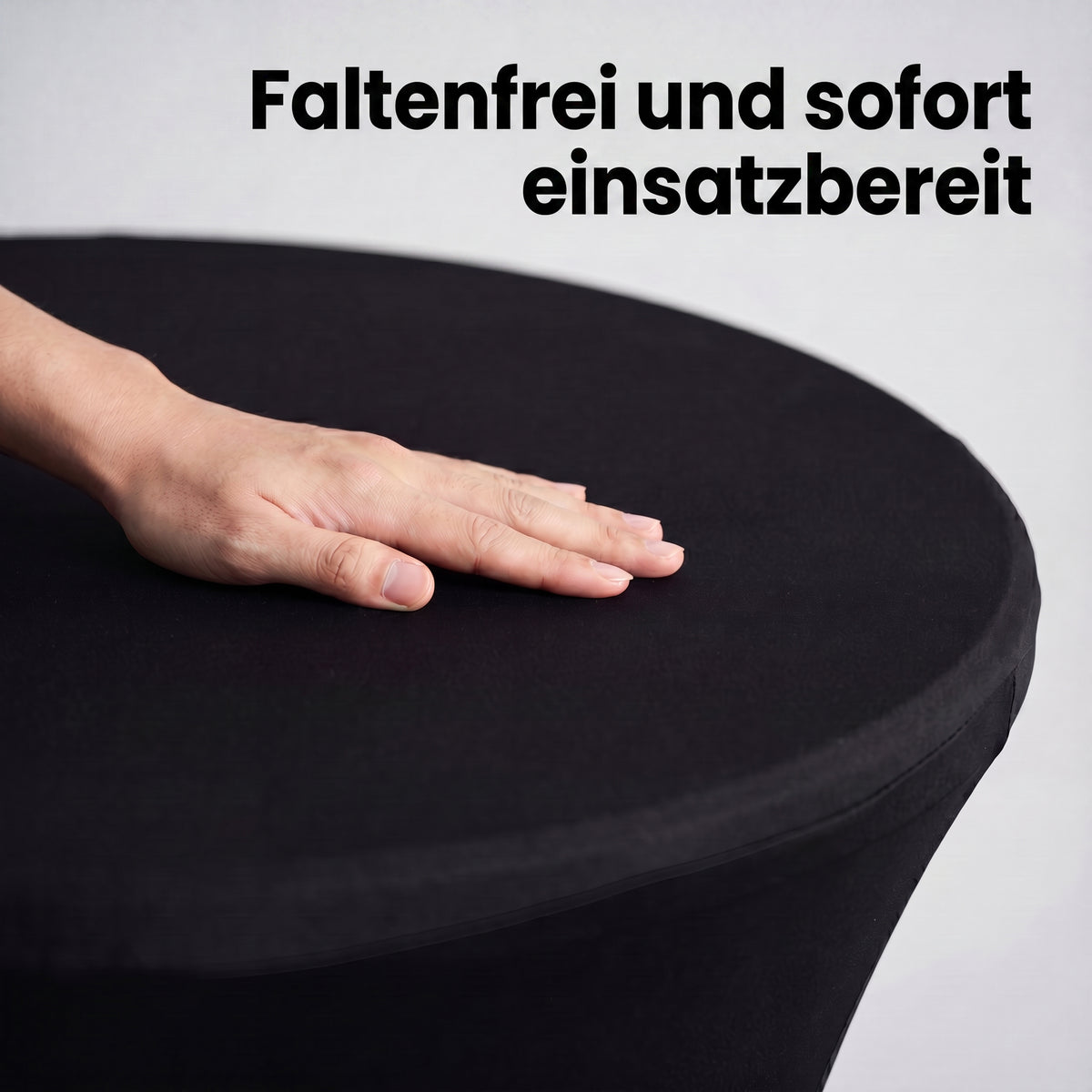 IvoQ Luxus-Stehtischhusse Schwarz - Stretch-Stehtischhusse - Ø 80x110 cm - Extra dick (180 g/m²) - Knitterfrei & Waschbar