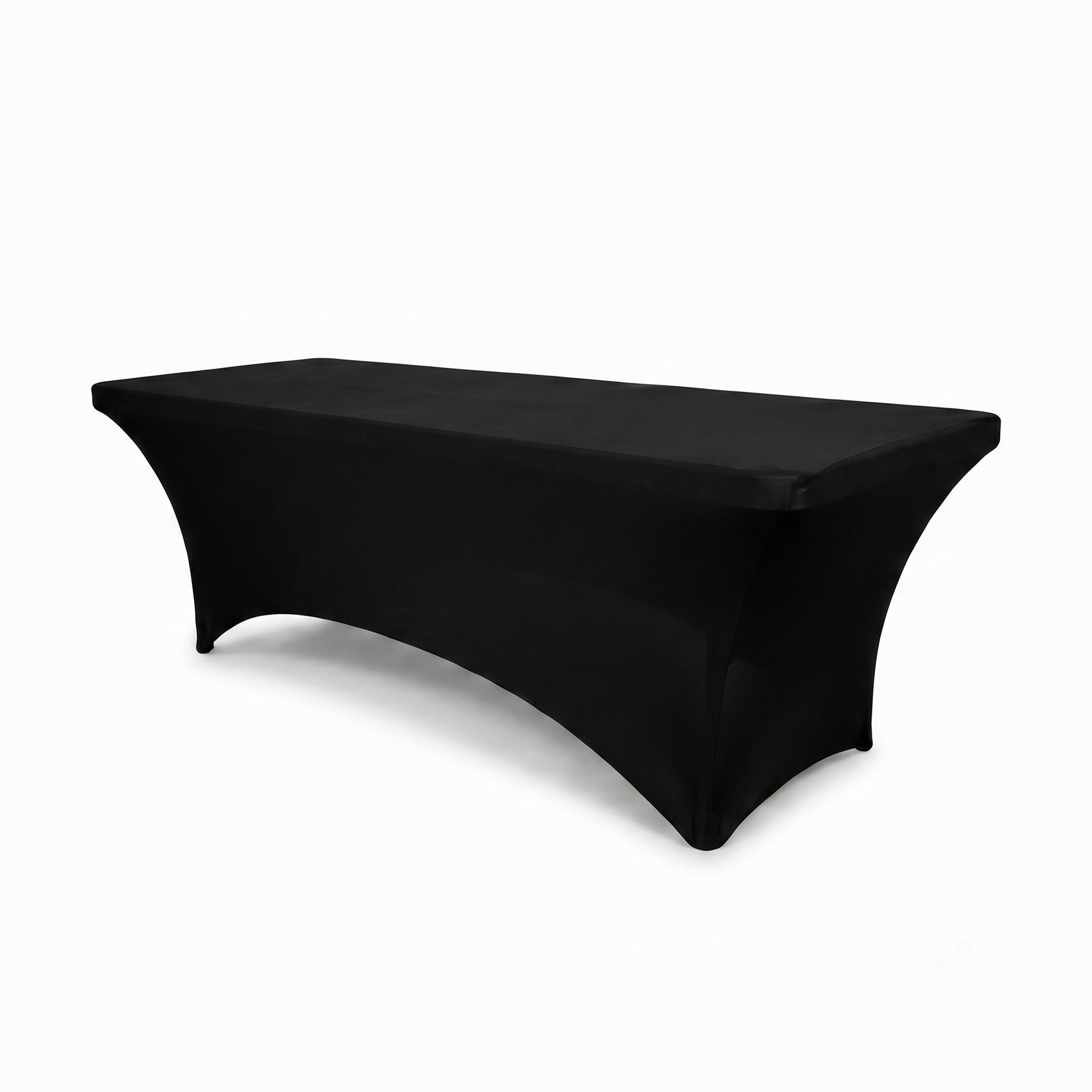 IvoQ Luxus Stretch-Tischtuch Schwarz - 183 x 76 x 76 cm - Für Klapptisch, Buffettisch & Partytisch - Rechteckig - Knitterfrei