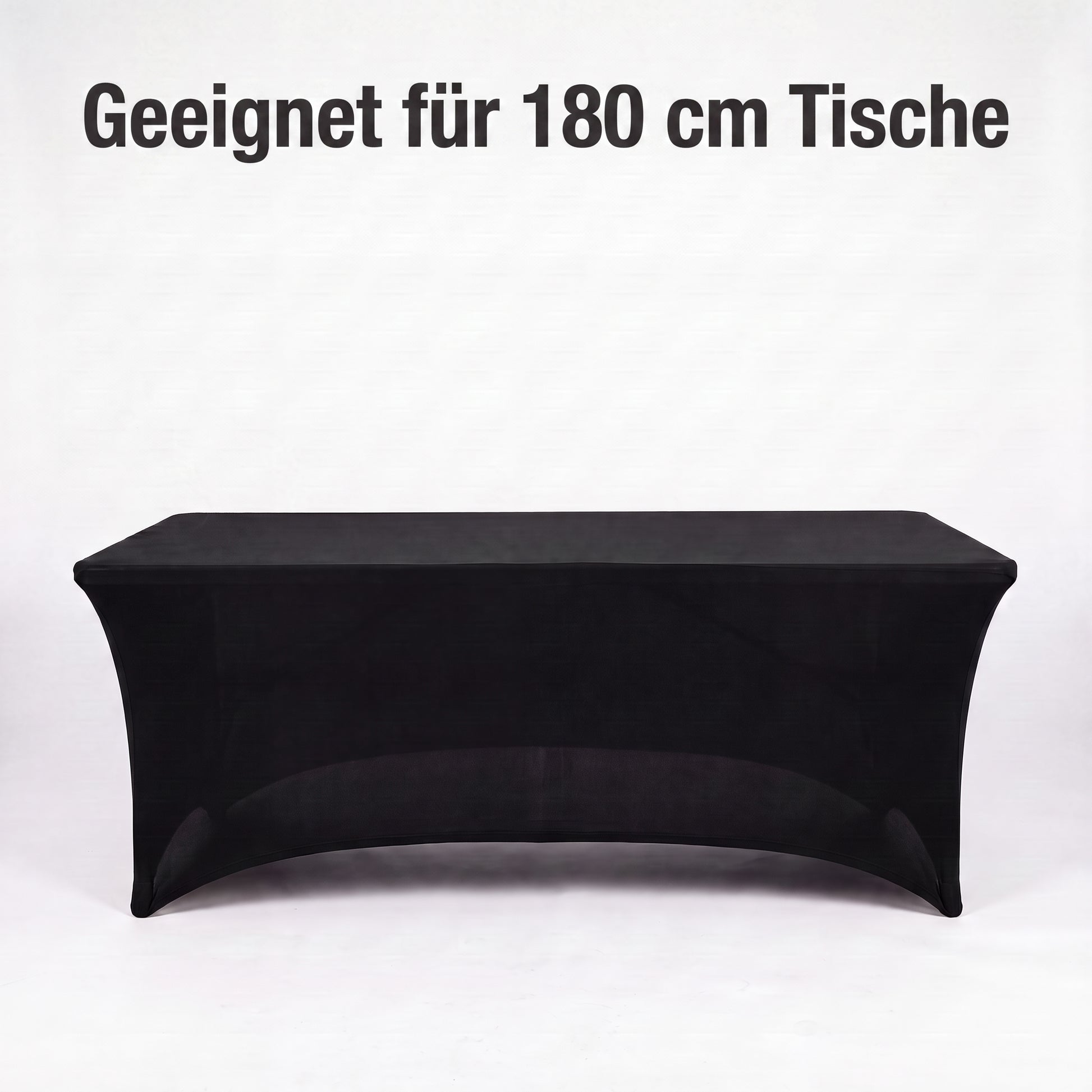IvoQ Luxus Stretch-Tischtuch Schwarz - 183 x 76 x 76 cm - Für Klapptisch, Buffettisch & Partytisch - Rechteckig - Knitterfrei