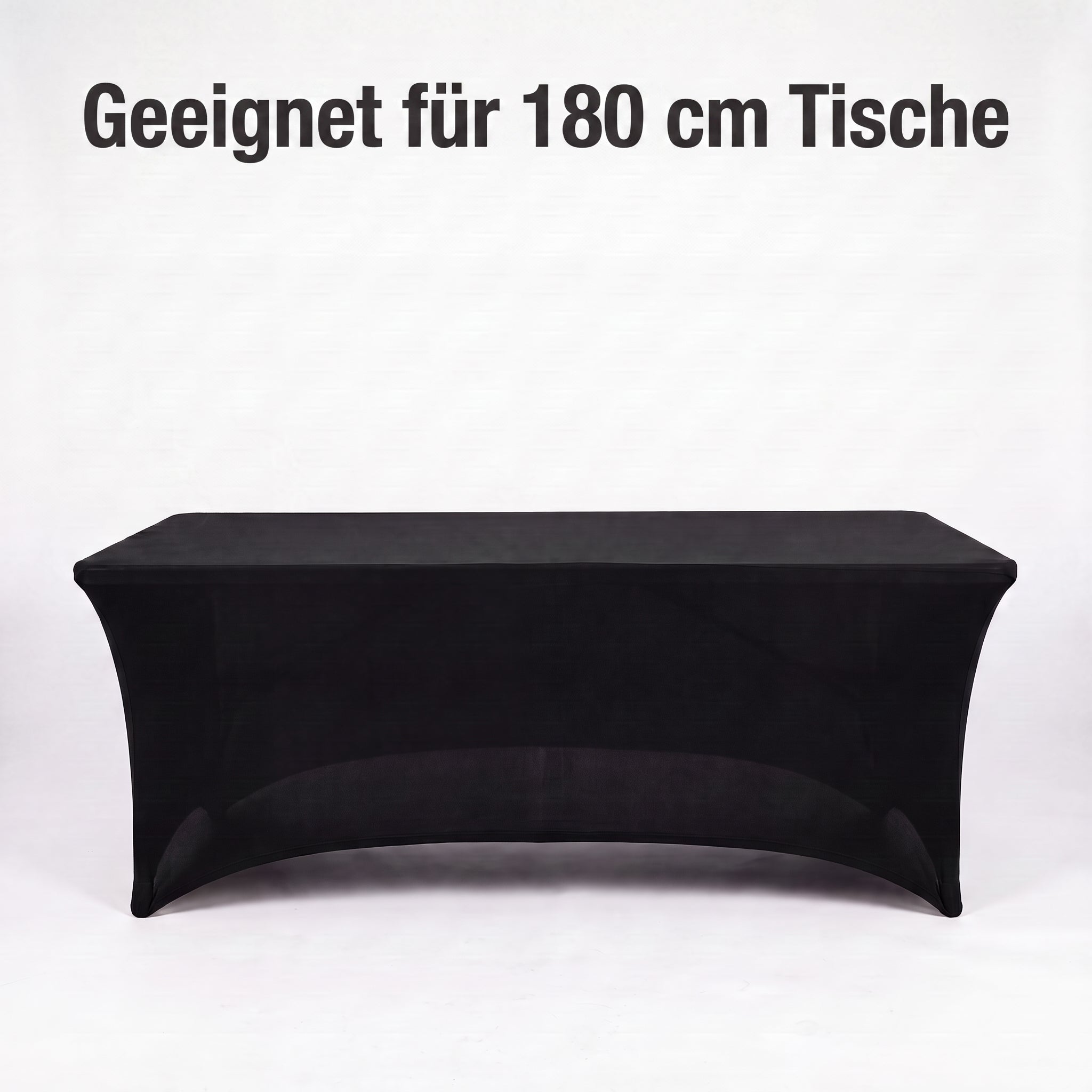 IvoQ Luxus Stretch-Tischtuch Schwarz - 183 x 76 x 76 cm - Für Klapptisch, Buffettisch & Partytisch - Rechteckig - Knitterfrei