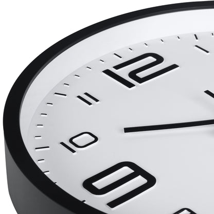 IvoQ 3D Wanduhr Modern - Leises Uhrwerk - Gut lesbar - Analoge Wanduhr - Schwarz/Weiß - 30 cm