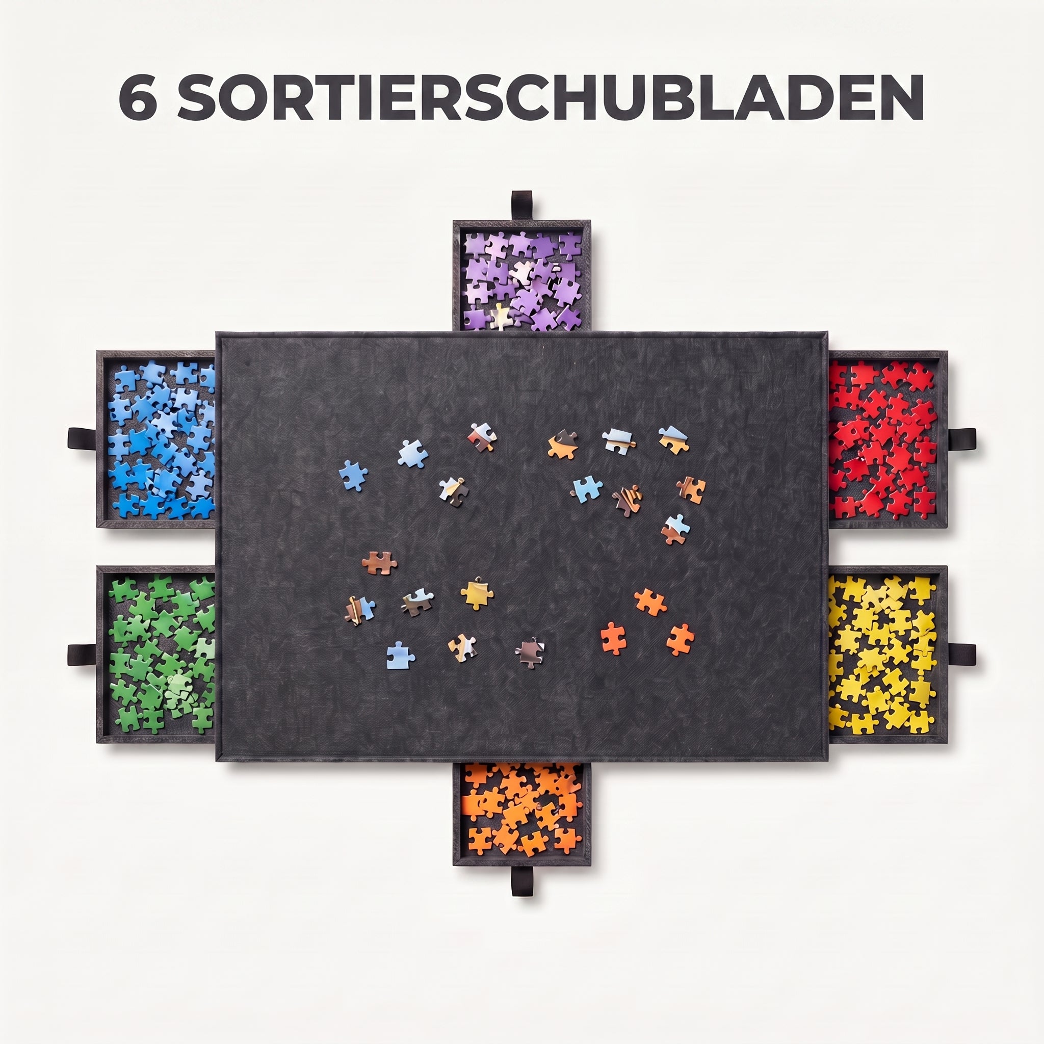 IvoQ Puzzle Board - 1000 Teile - 6 Sortierschubladen mit Ständer