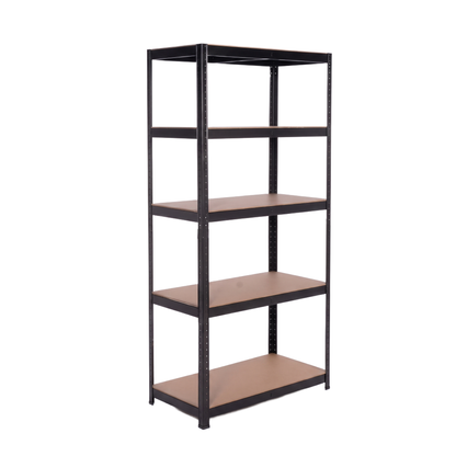IvoQ Regal Schwarz - Metallregal - Lagerregal - 180x90x40 cm - 5 Böden - 875 kg Tragkraft (175 kg pro Boden)