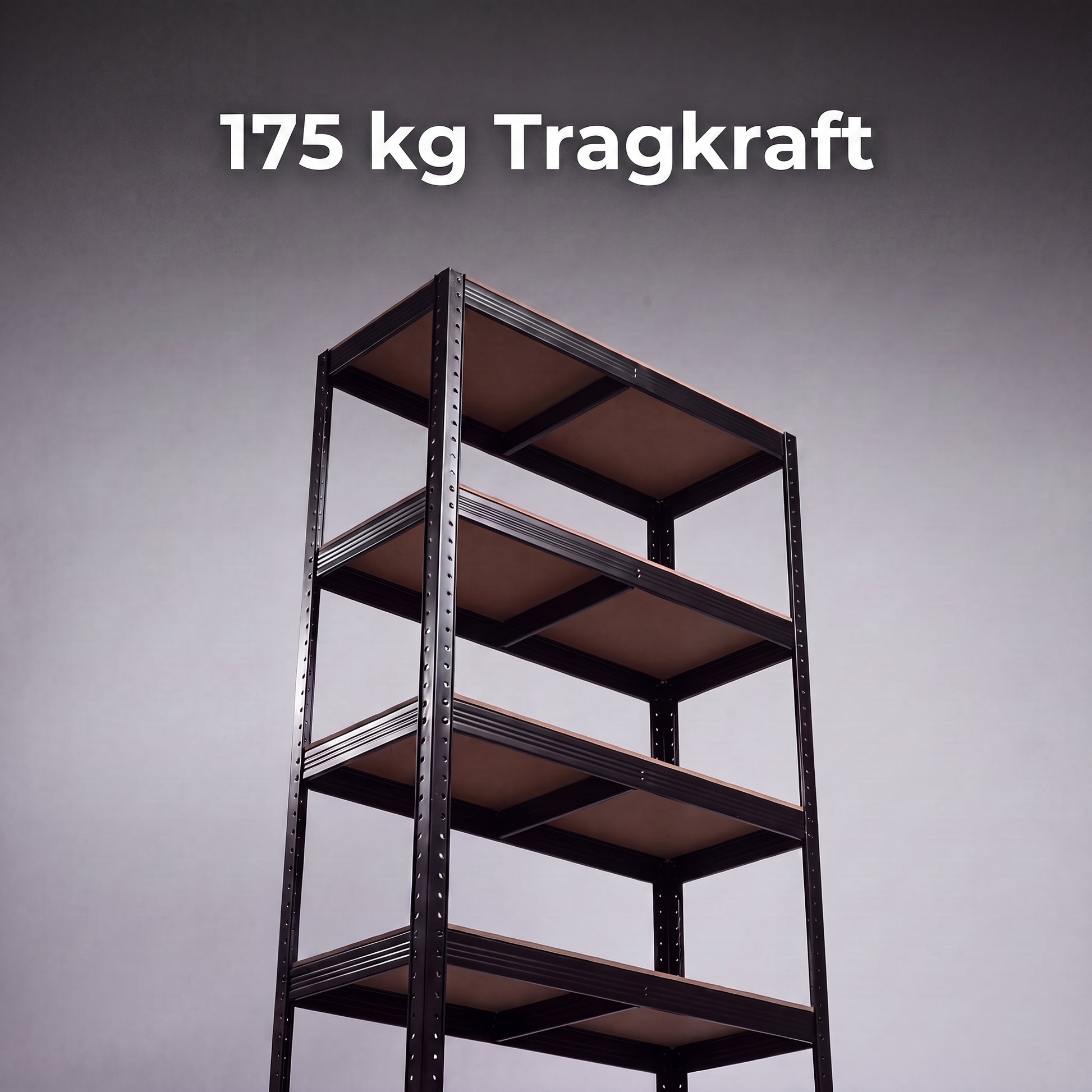 IvoQ Regal Schwarz - Metallregal - Lagerregal - 180x90x40 cm - 5 Böden - 875 kg Tragkraft (175 kg pro Boden)