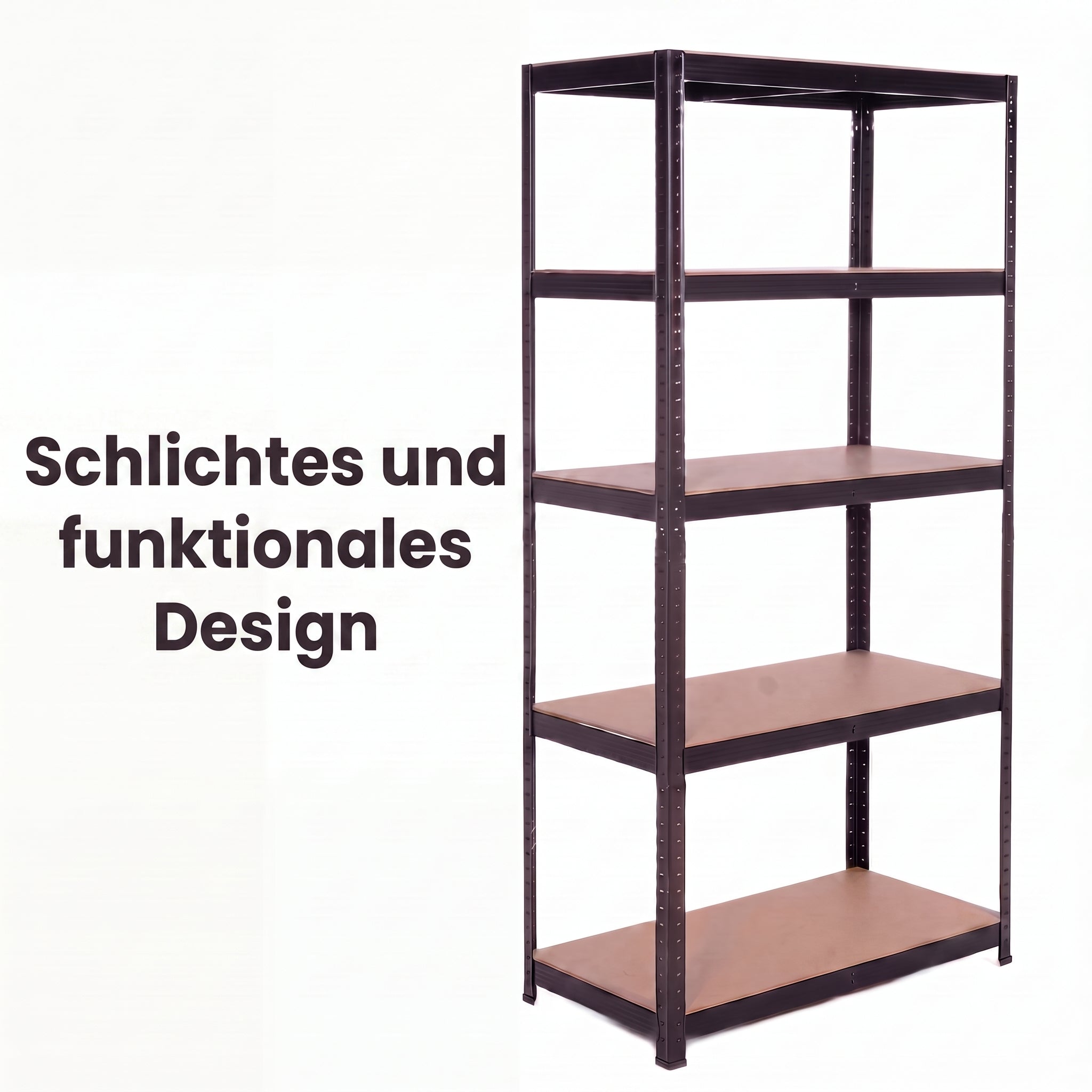 IvoQ Regal Schwarz - Metallregal - Lagerregal - 180x90x40 cm - 5 Böden - 875 kg Tragkraft (175 kg pro Boden)