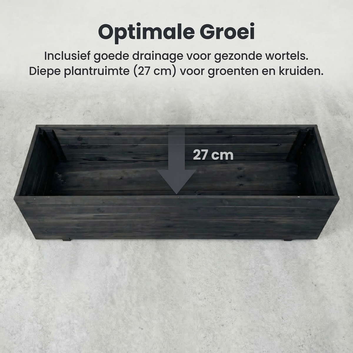 IvoQ Luxus-Pflanzkasten aus Holz für den Außenbereich – Schwarzes FSC-zertifiziertes Holz – Wetterfester Blumenkasten – 120 x 40 x 32 cm