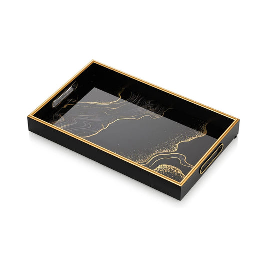 IvoQ Luxe Dienblad Zwart Goud 45x30 cm-IvoQ