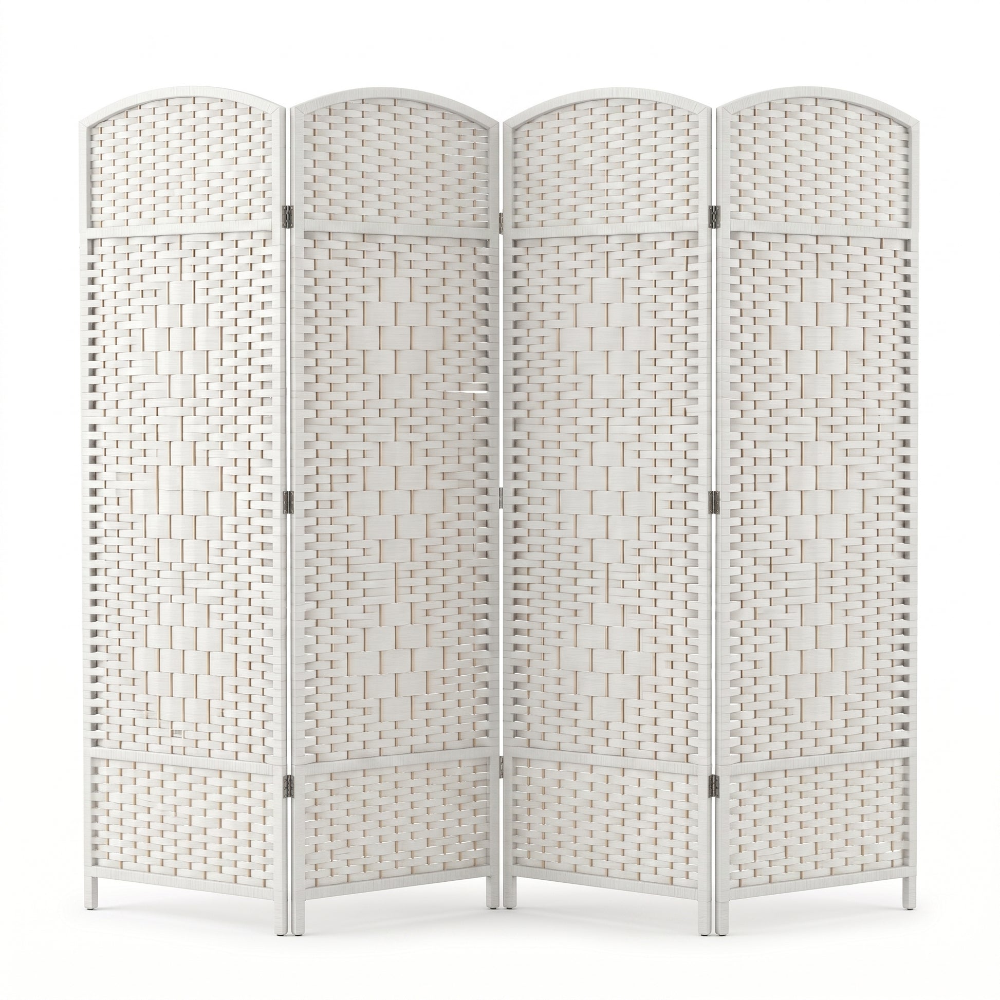 IvoQ Faltbarer Raumteiler - 4 Paneele - 170 x 160 cm - Weiß
