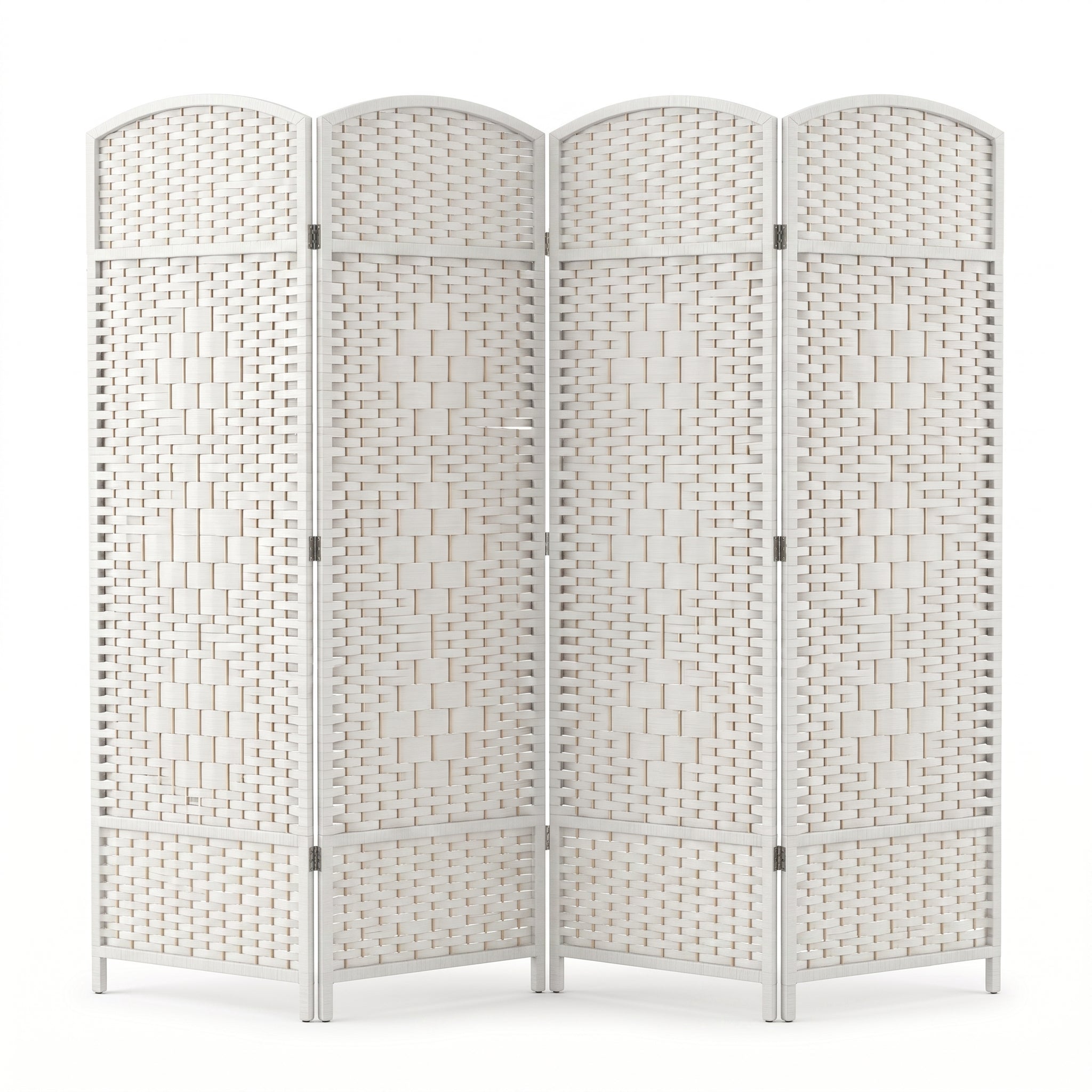 IvoQ Faltbarer Raumteiler - 4 Paneele - 170 x 160 cm - Weiß