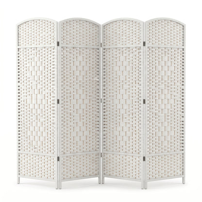 IvoQ Faltbarer Raumteiler - 4 Paneele - 170 x 160 cm - Weiß