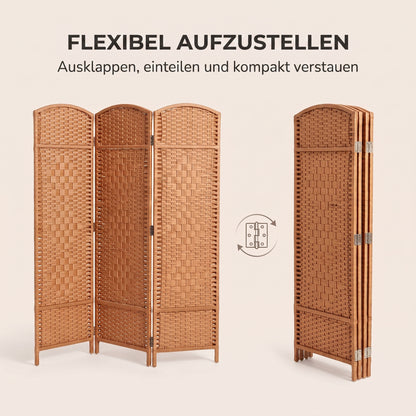 IvoQ Paravent 3 Paneele – Raumteiler – 170x120 cm – Braun